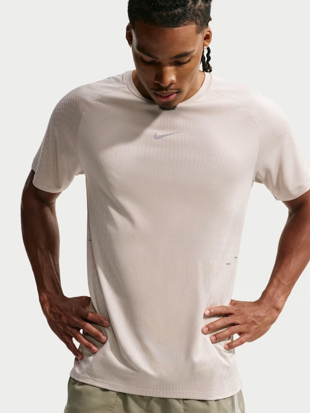 Nike Stride Aero-FIT Running Shirt ~ Cream Sail IH0745-236 | Men's: L *NWT ($75)
